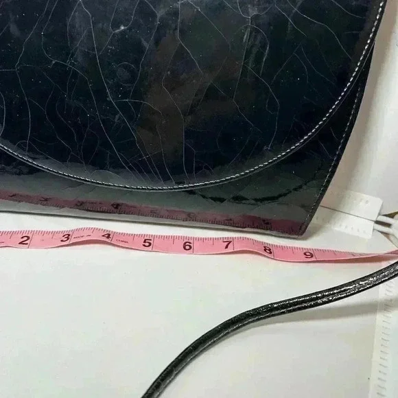 Vintage black clutch evening bag Faux Leather - Picture 3 of 5